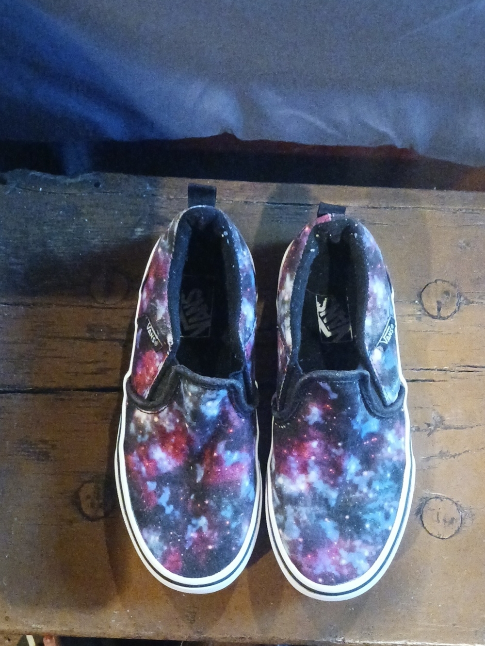 Vans Kids Galaxy Slip-On Sneakers - Black, Purple, Blue